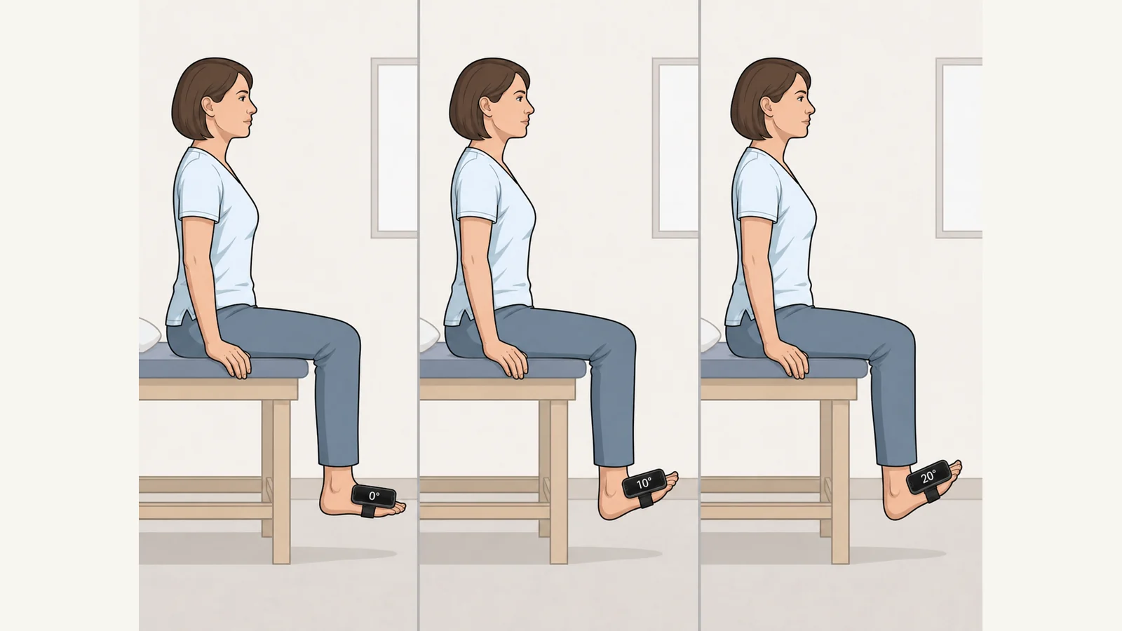 Ankle Dorsiflexion sensor placement illustration