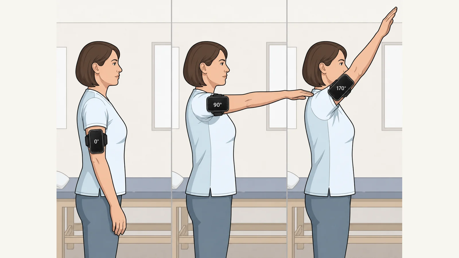Shoulder Flexion sensor placement illustration