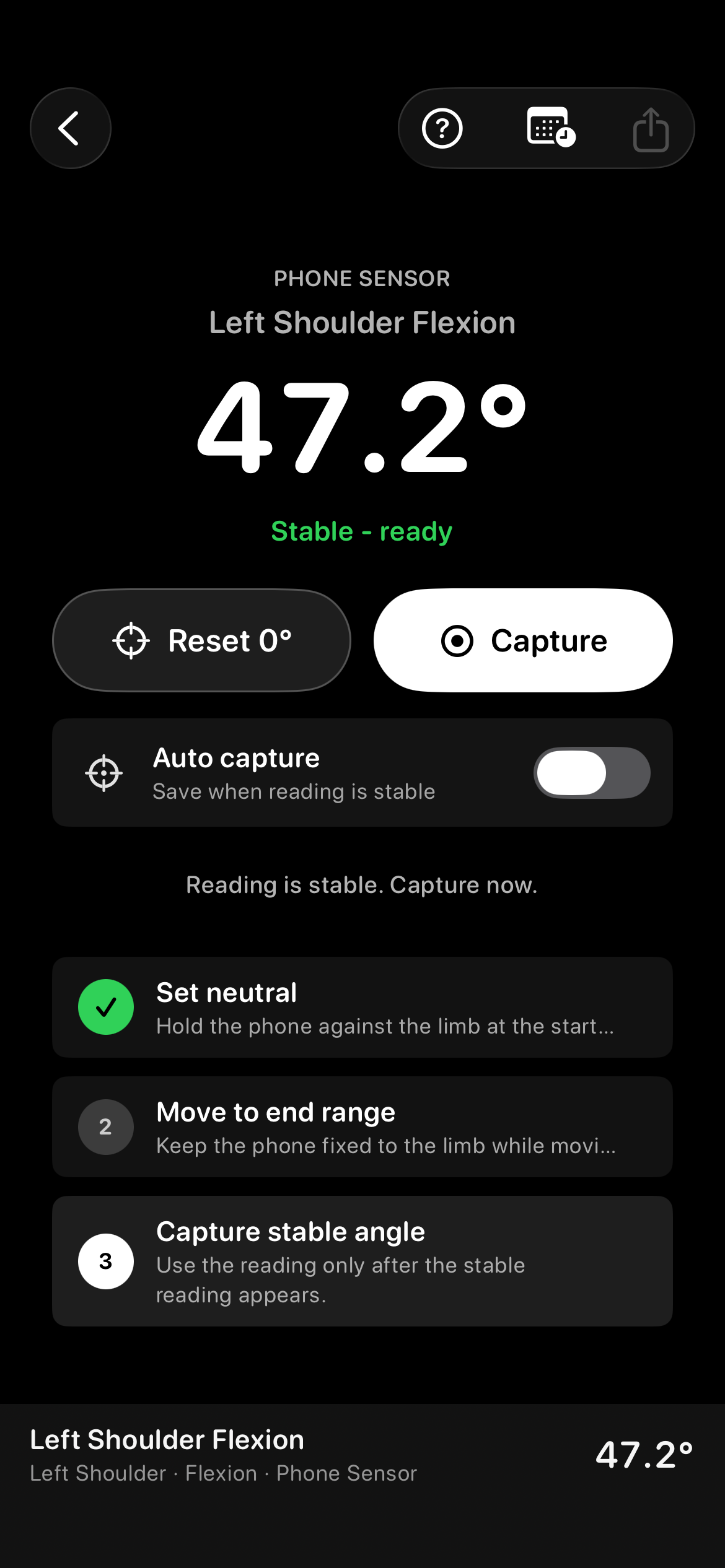 Cobb Angle Pro dark mode phone sensor ROM capture